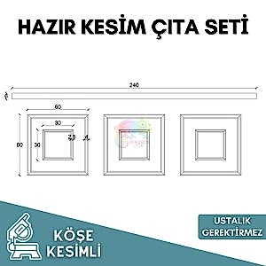 Kolay Montaj Duvar Çıta Seti Modern Soy Yapıştır Set 019